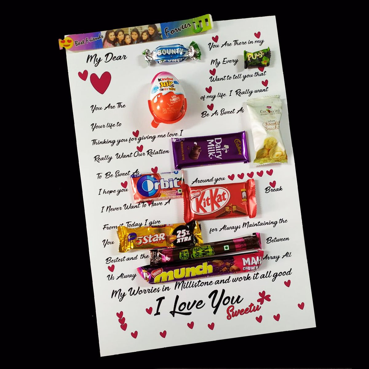 Friendship Letter with Chocolates – Moments of Love