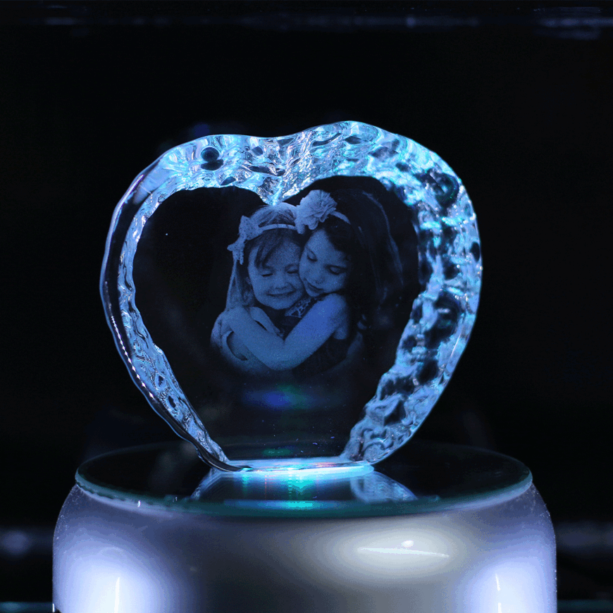 Heart Shape Ice Burg Photo Crystal (9x8x2.5) 2D - Image 2