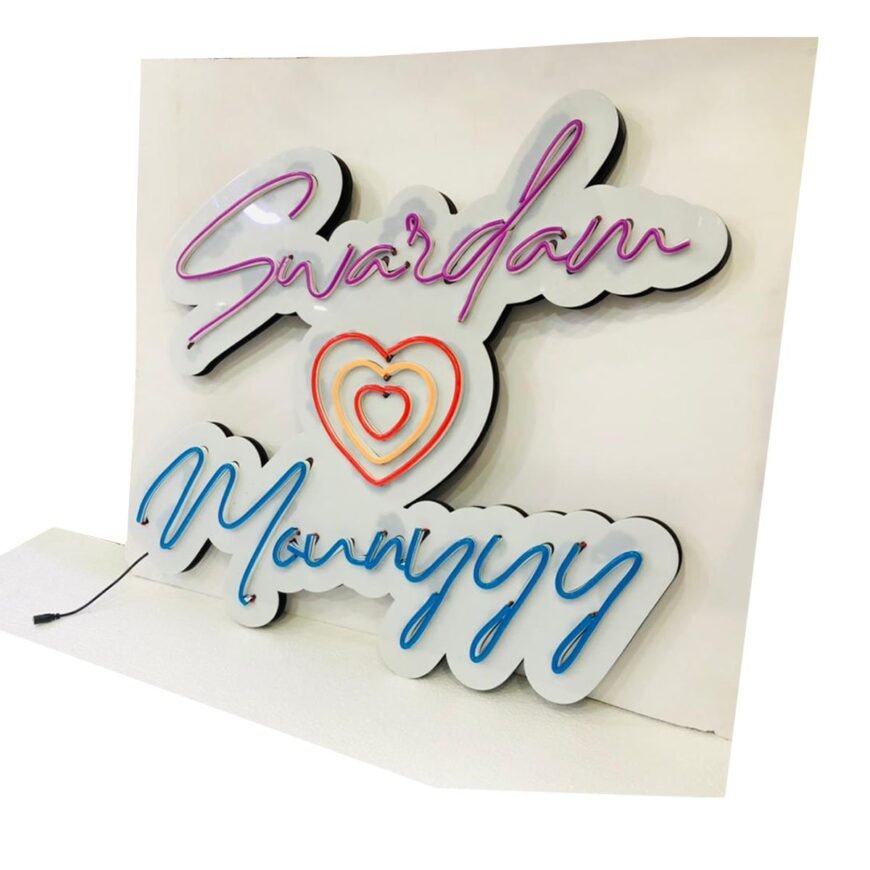 Customized Your Names with Noen Lights Size 24x24 Inches . Amazing Look for your Interior & Bed room Etc.. - Image 4