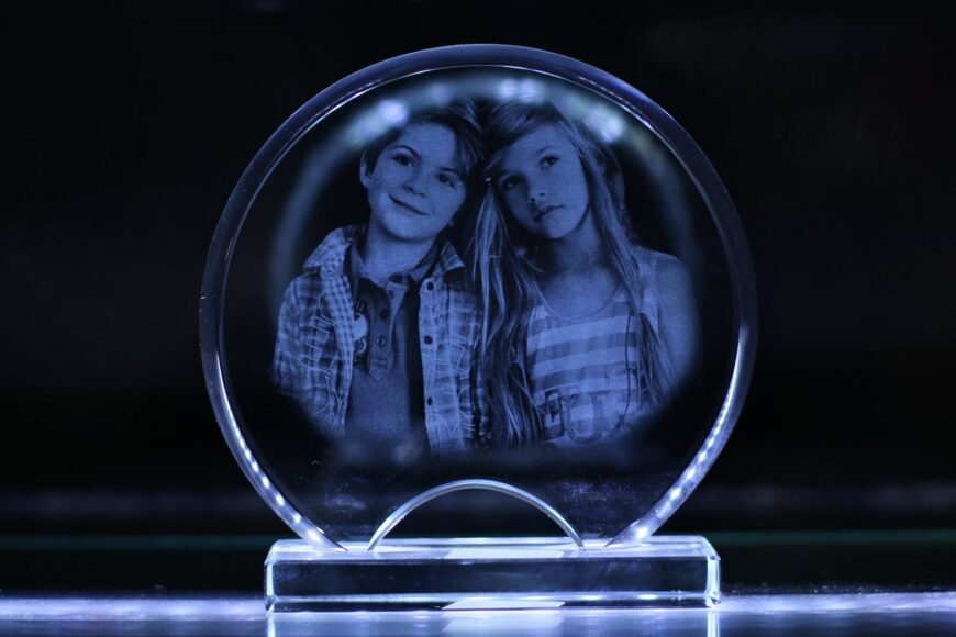 Half Moon Shape Mini Small Photo Crystal 10x10x1.2 2D