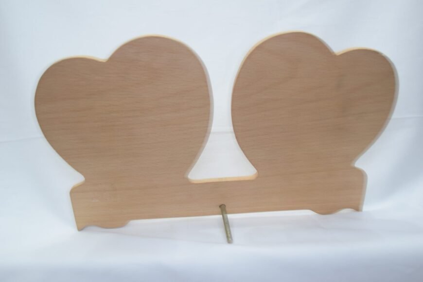 Double Heart Wood Engraving - 9x16 - Image 3