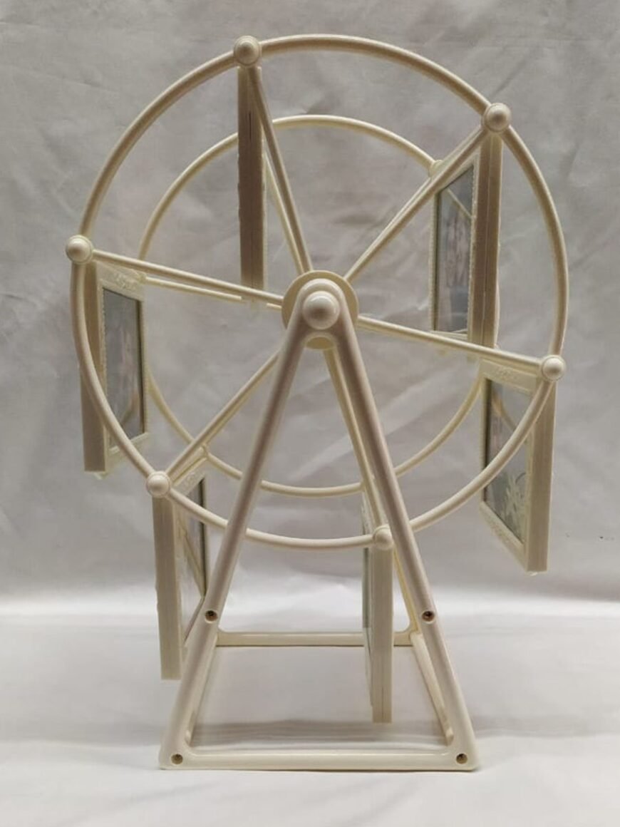 White Solid Personalised Rotating Wheel Photo Stand - Image 3