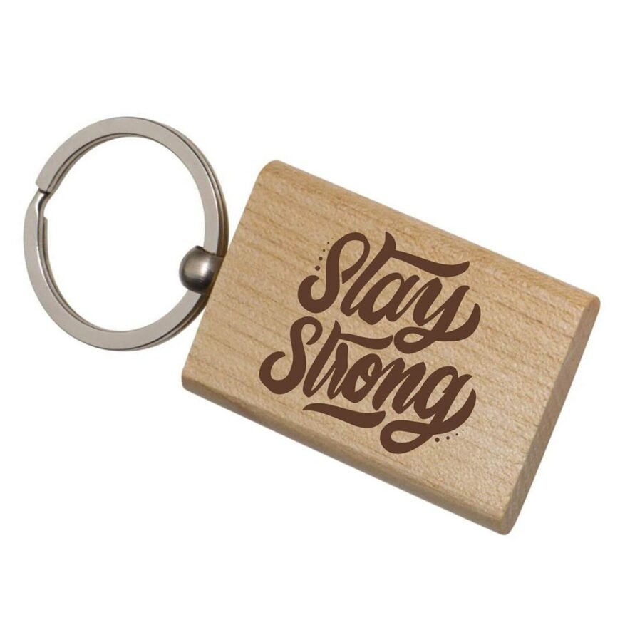 Wooden Round Quote Engraved Keychain for Men and Women - Image 3