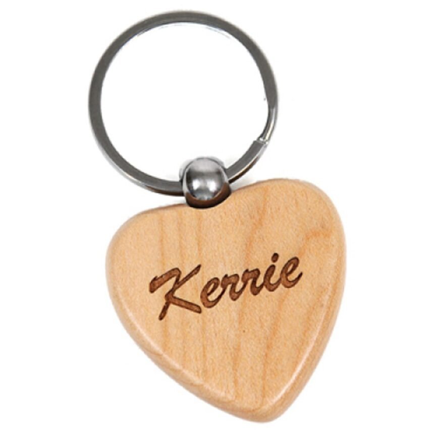 Wooden Round Quote Engraved Keychain for Men and Women - Image 2