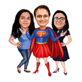 3 Female Friends Caricature Gift