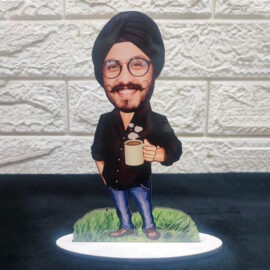 Men with coffee caricature