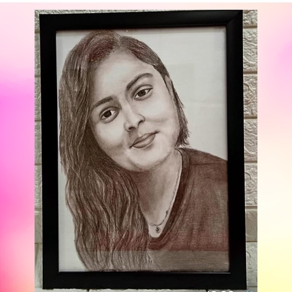 Generic Personalised Digital Pencil Sketch Photo Frame