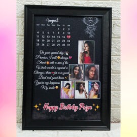 Personalized Birthday Photo Frame with Calendar Custom Multi-Photo Collage Frame