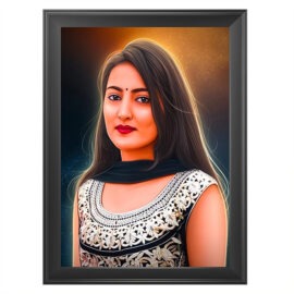Digital oil Painting With Photo frame