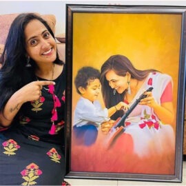 Digital oil Painting With Photo frame