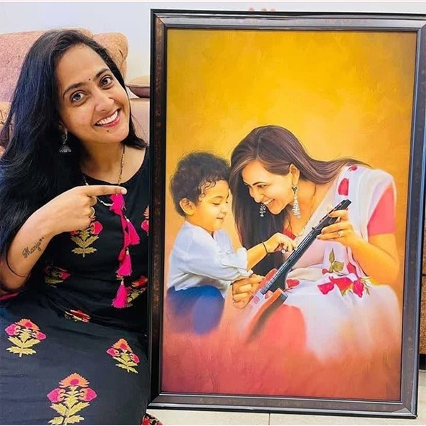 Digital oil Painting With Photo frame